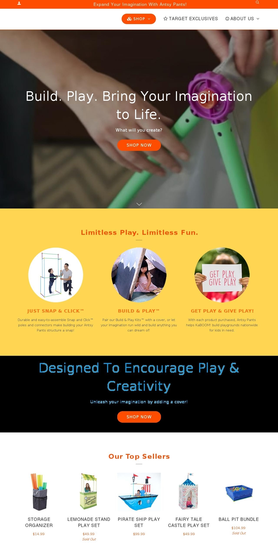 antsypants.com shopify website screenshot