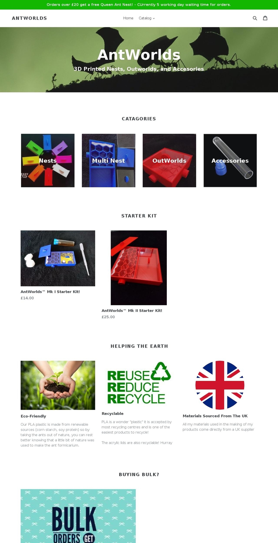 antworlds.com — Shopify storefront screenshot