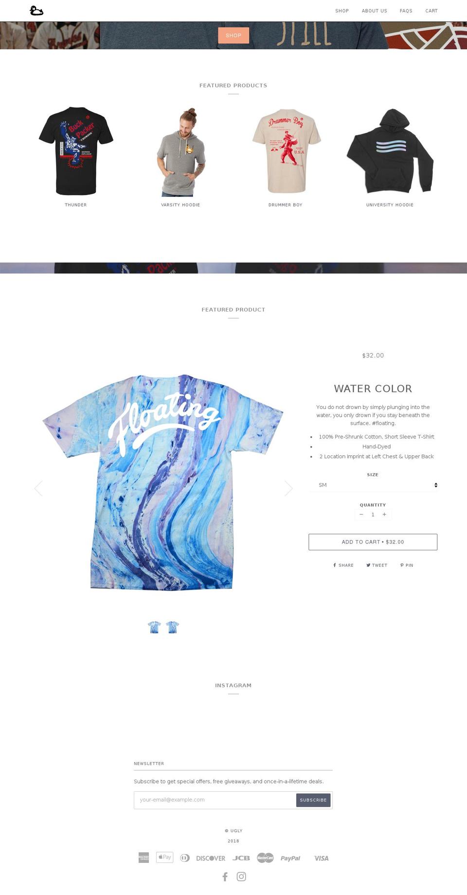 anuglyworld.com — Shopify storefront screenshot