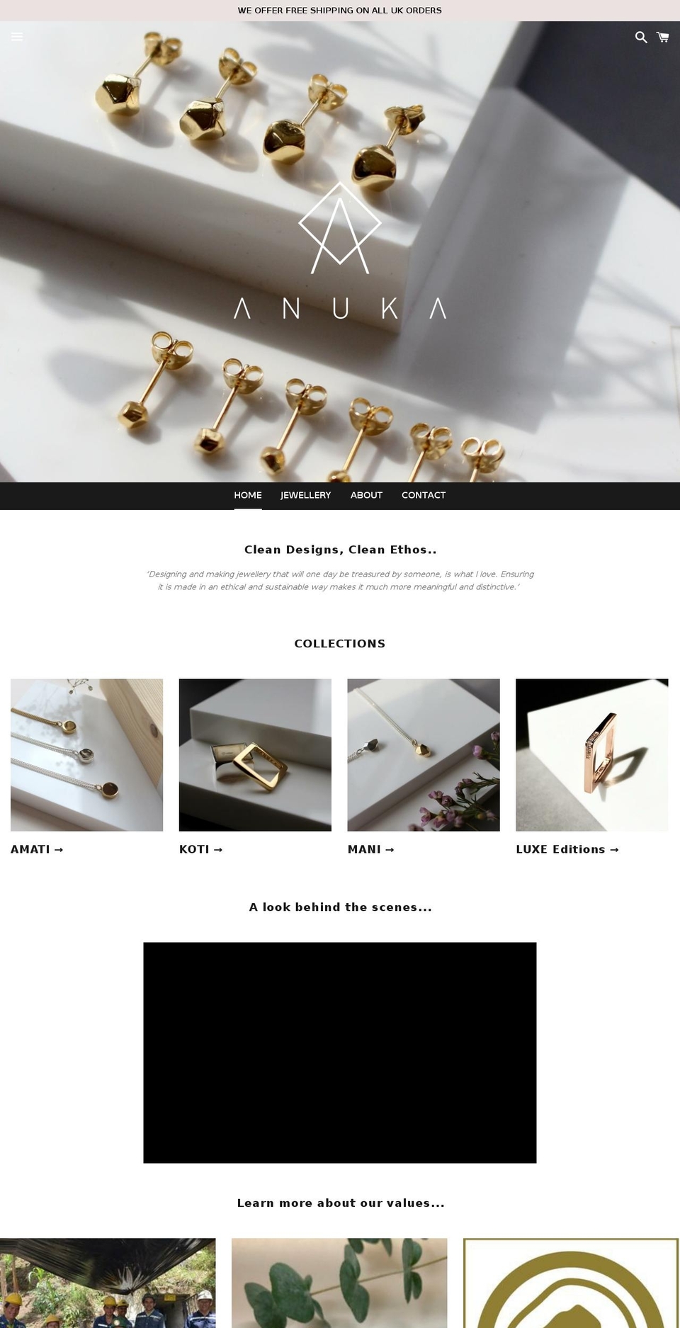 anuka-jewellery.com shopify website screenshot
