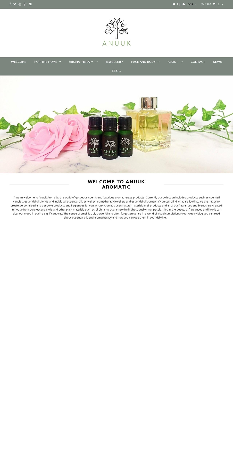 anuukaromatic.com — Shopify storefront screenshot