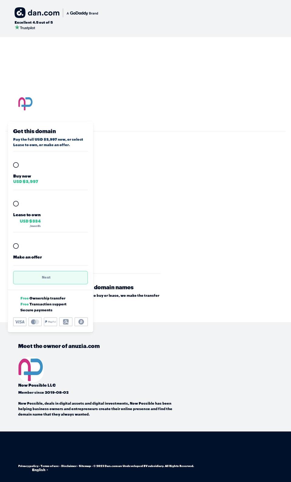 anuzia.com — Shopify storefront screenshot