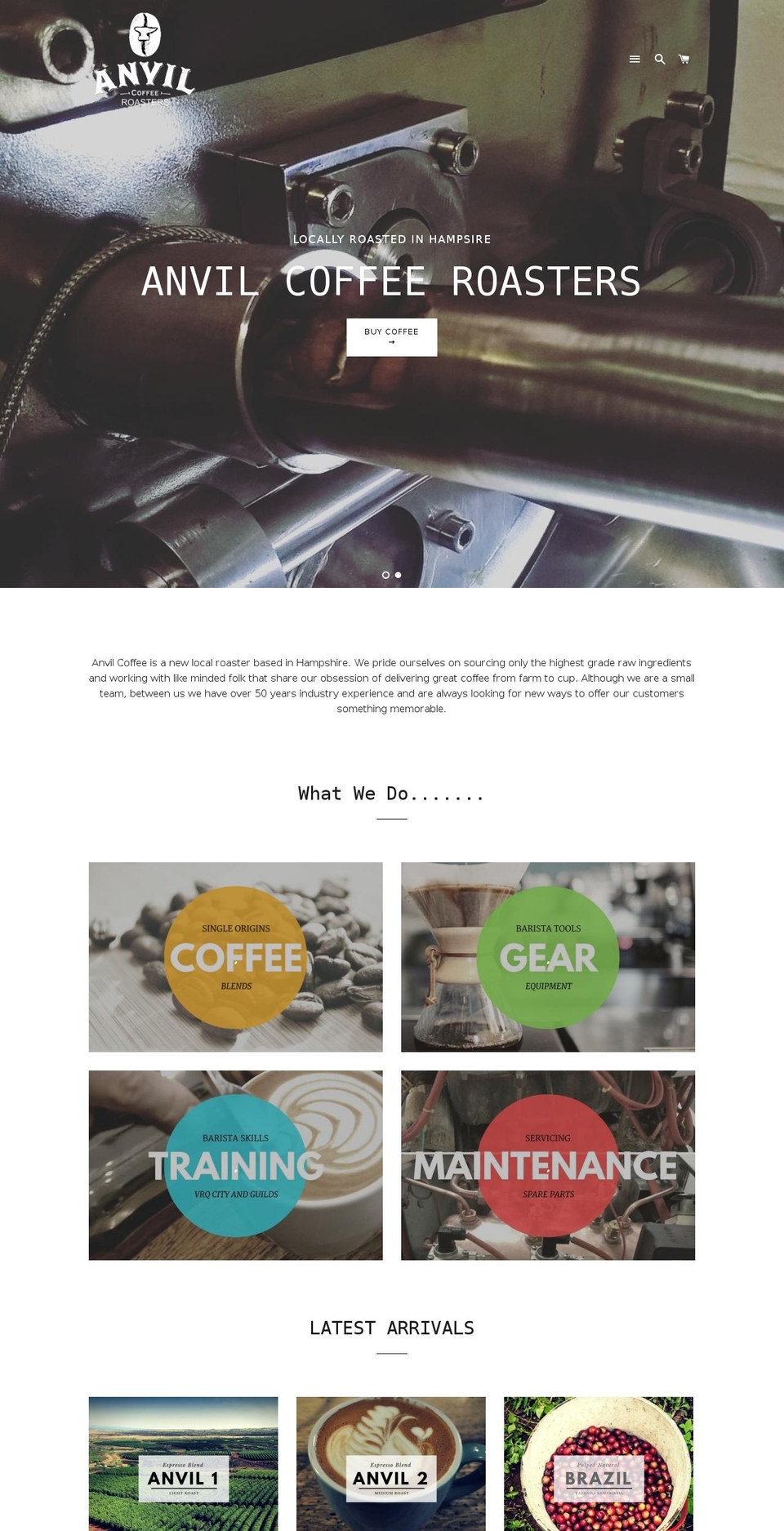 anvilcoffee.co.uk shopify website screenshot