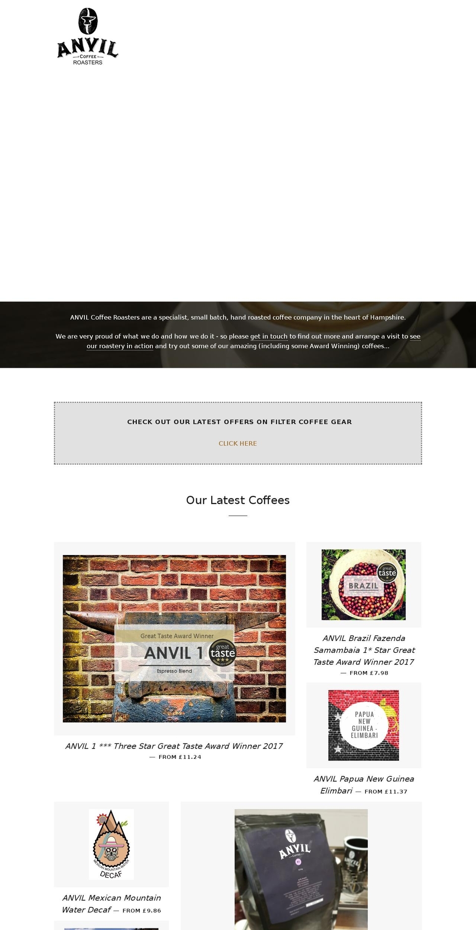 anvilcoffee.uk shopify website screenshot