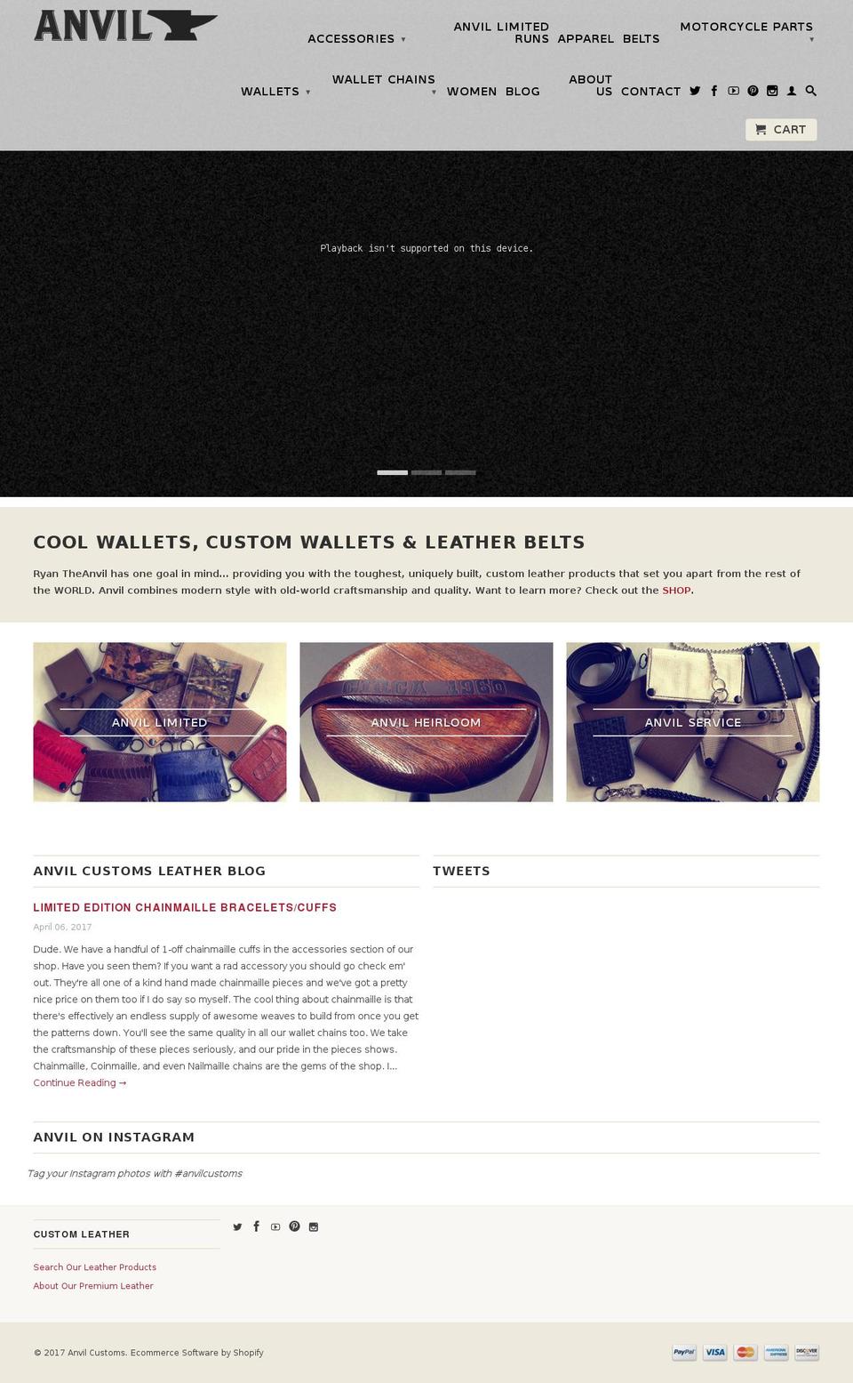 anvilcustoms.net shopify website screenshot