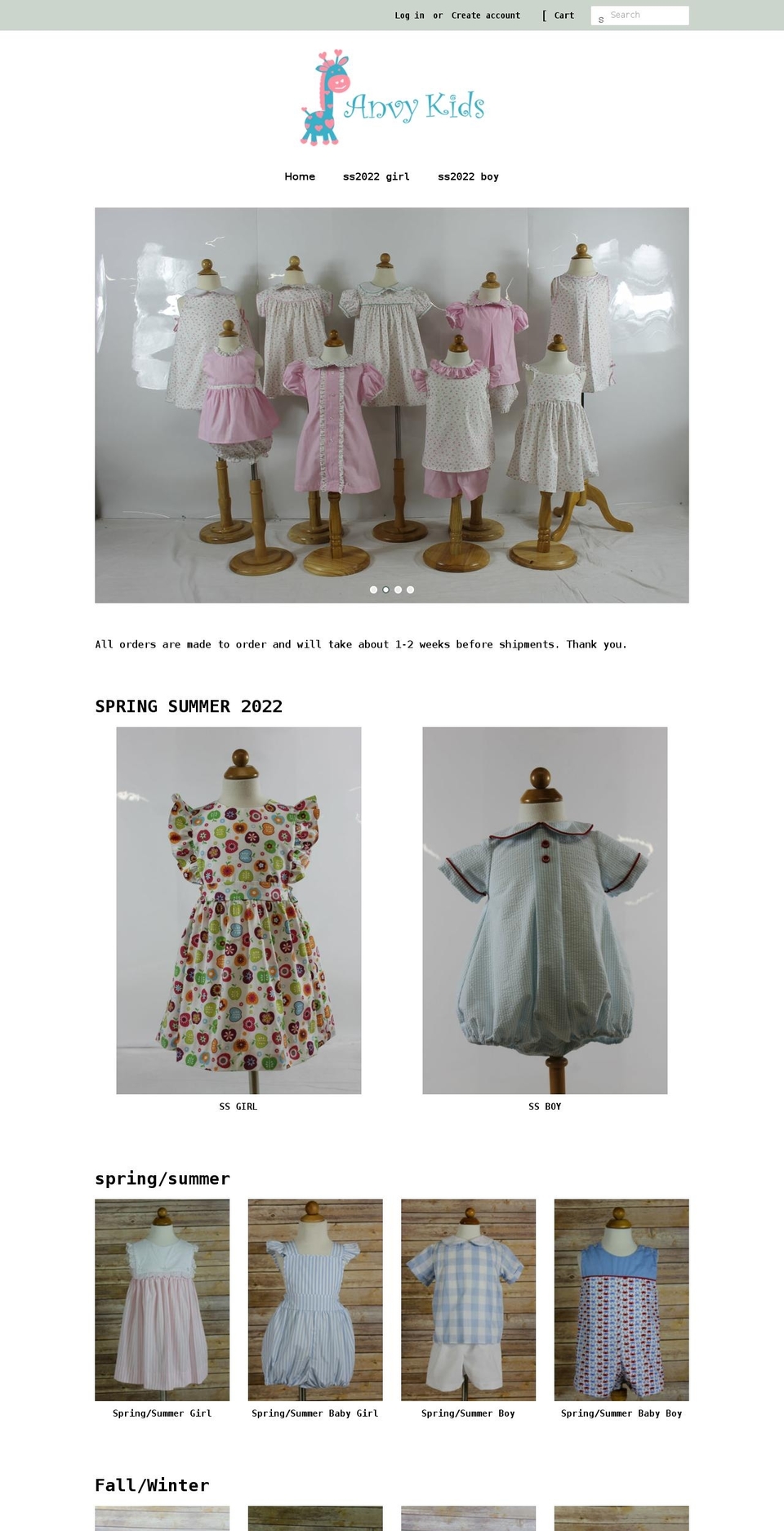 anvykid.com shopify website screenshot