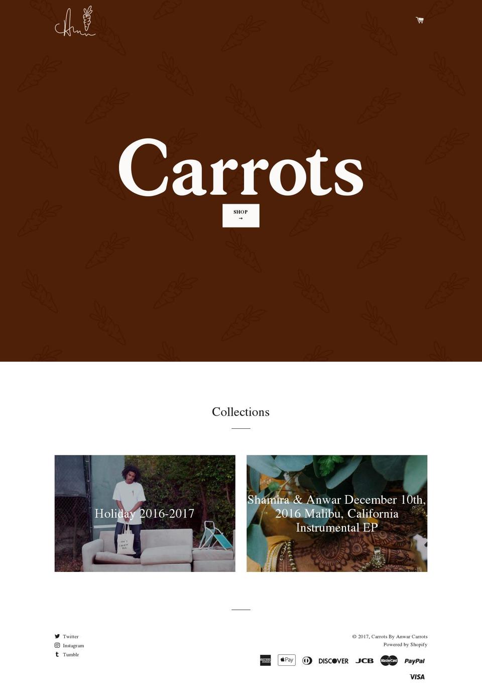 anwarcarrots.com shopify website screenshot
