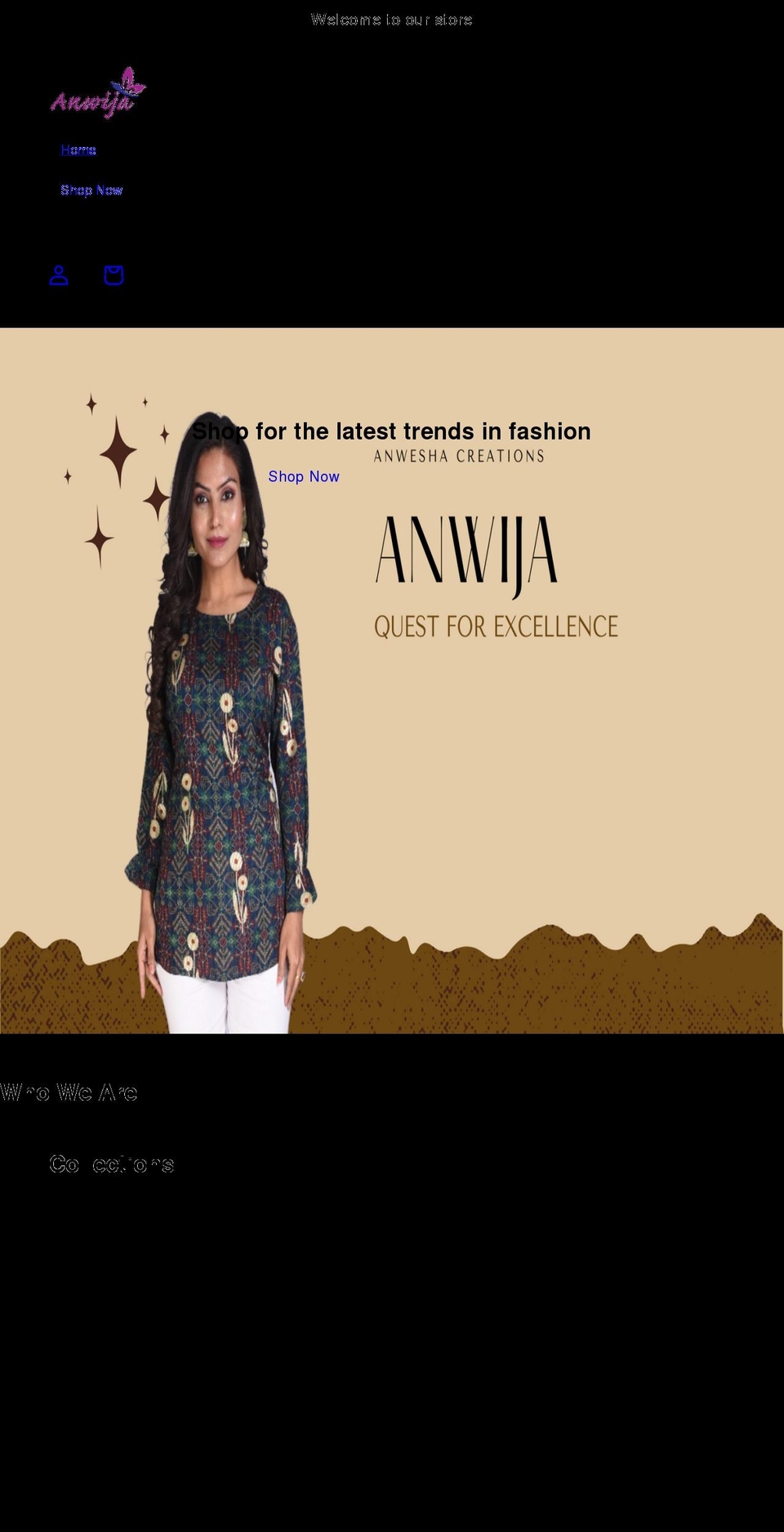 anwija.com shopify website screenshot