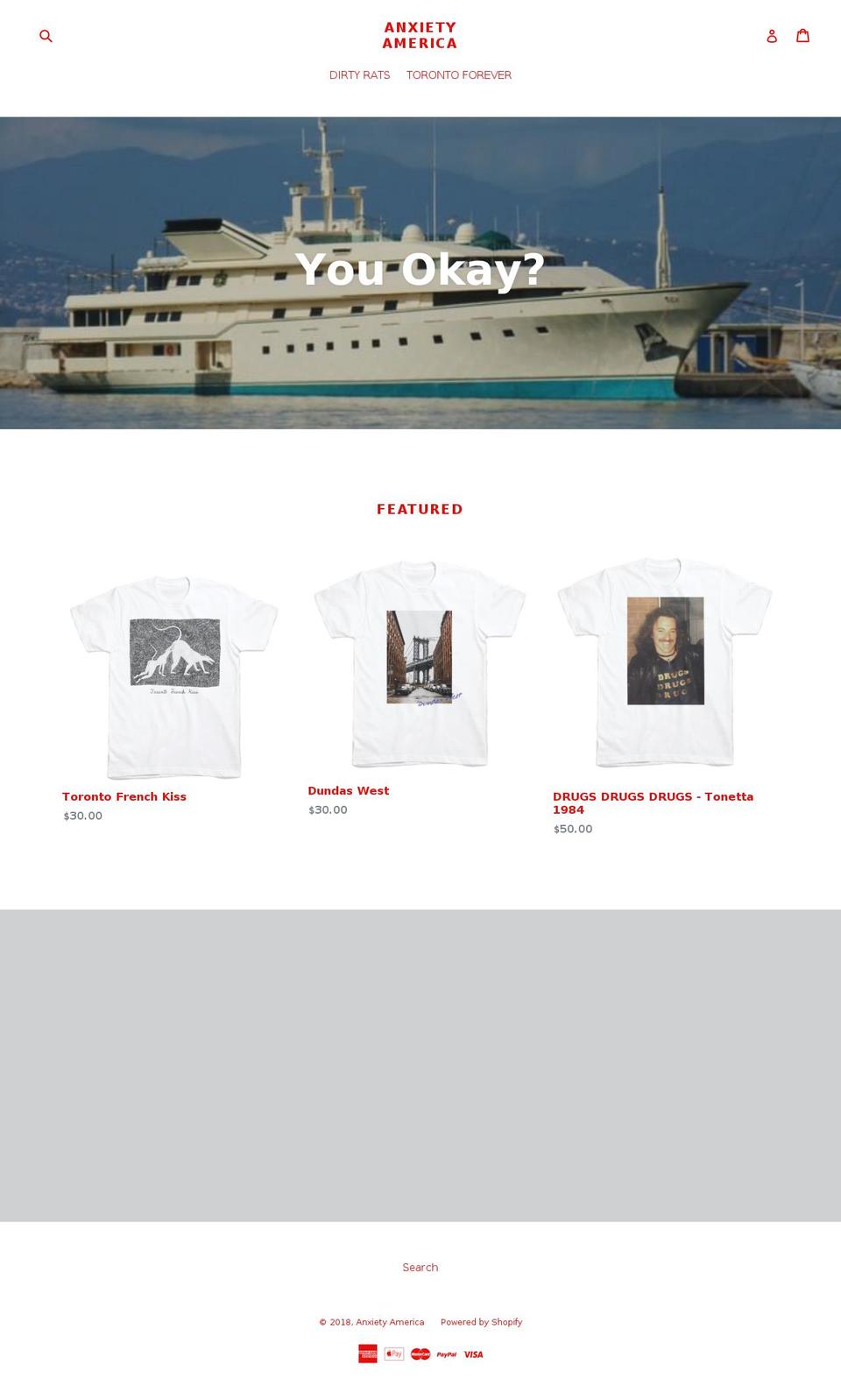anxietyamerica.com — Shopify storefront screenshot