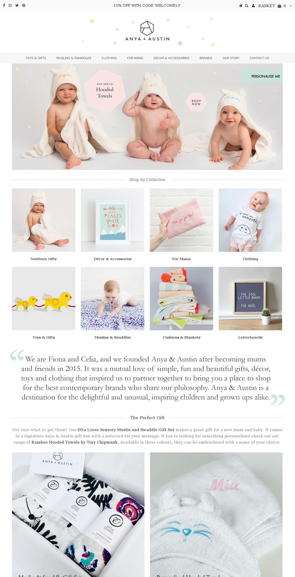 anyaandaustin.com shopify website screenshot
