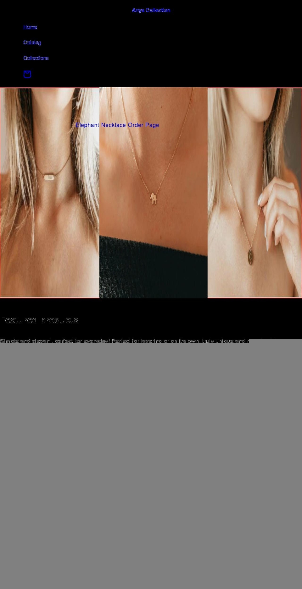 anyacollection.com shopify website screenshot