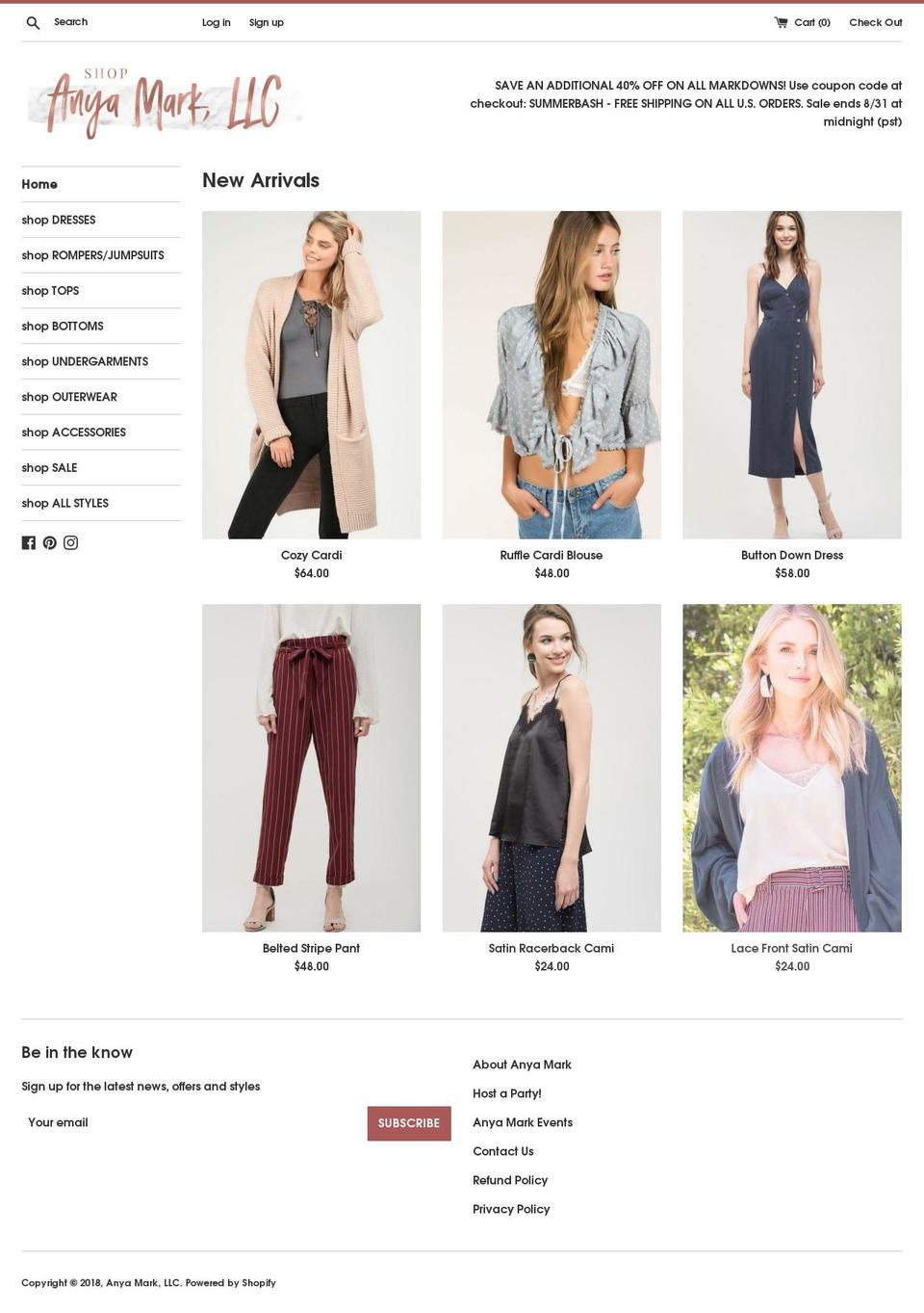 anyamark.com — Shopify storefront screenshot