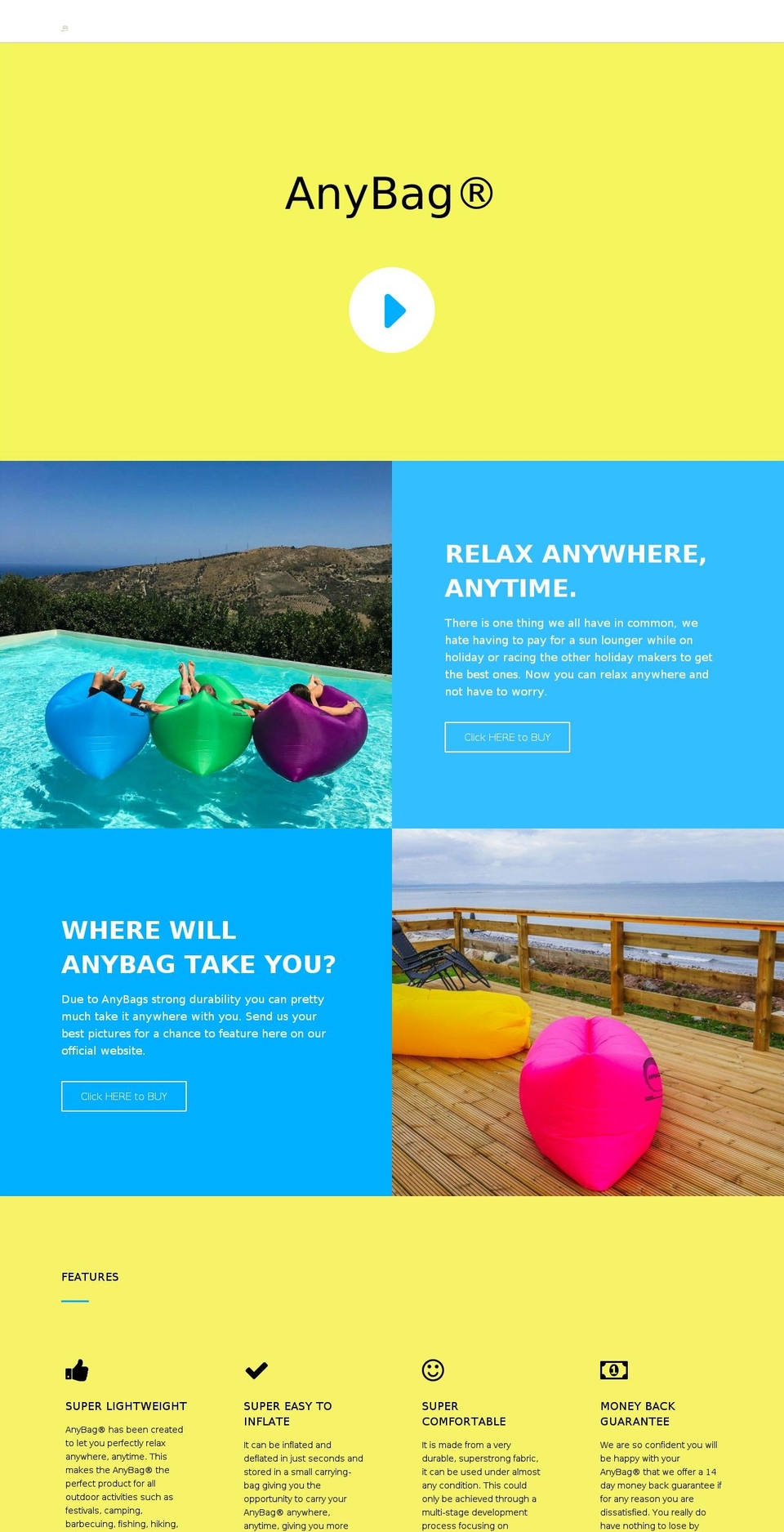 Summer Theme Shopify theme site example anybaganywhere.com