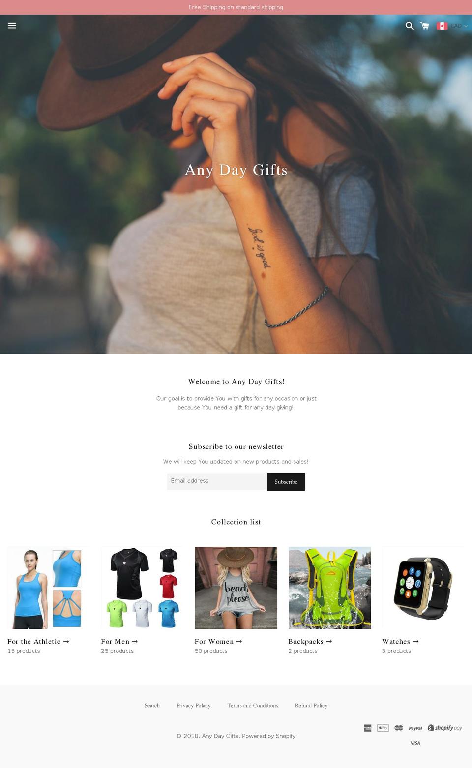 anydaygifts.com — Shopify storefront screenshot