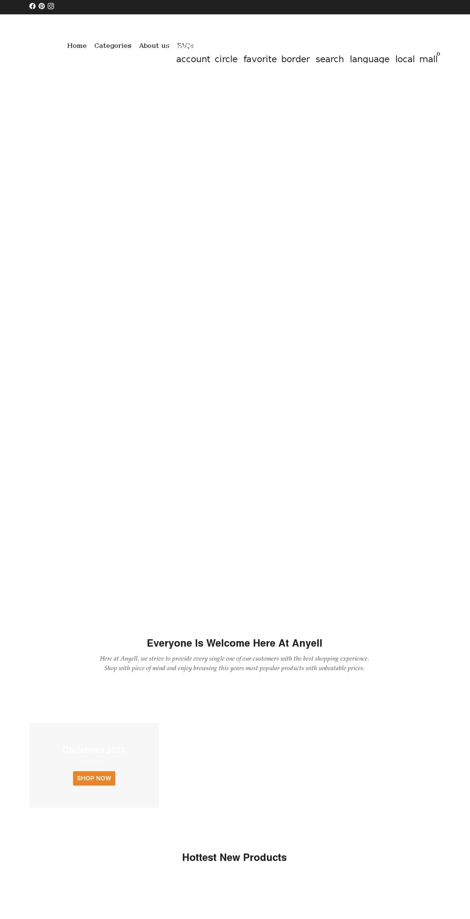 anyellshop.com shopify website screenshot