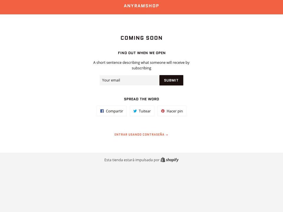 anyramshop.com — Shopify storefront screenshot