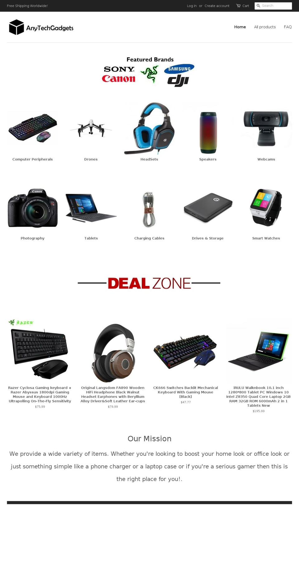 anytechgadgets.com — Shopify storefront screenshot