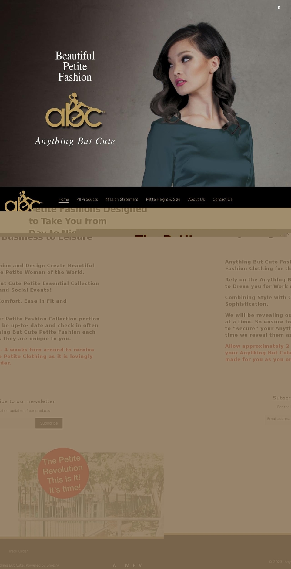 anythingbutcute.com.au shopify website screenshot