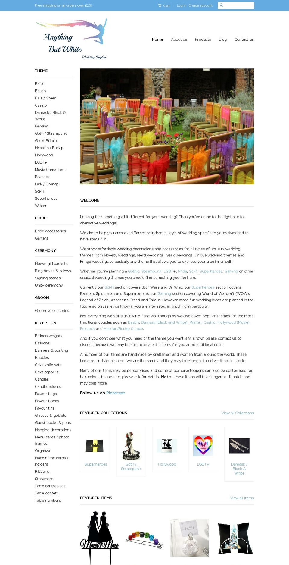 anythingbutwhite.com — Shopify storefront screenshot