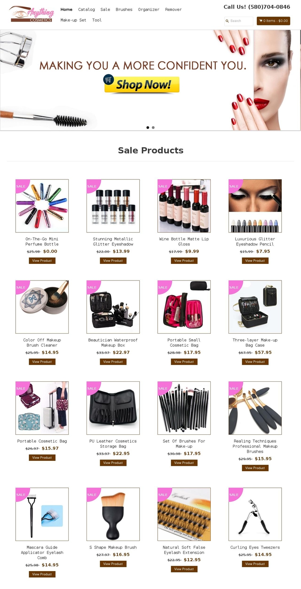 EcomClub Shopify theme site example anythingcosmetics.com