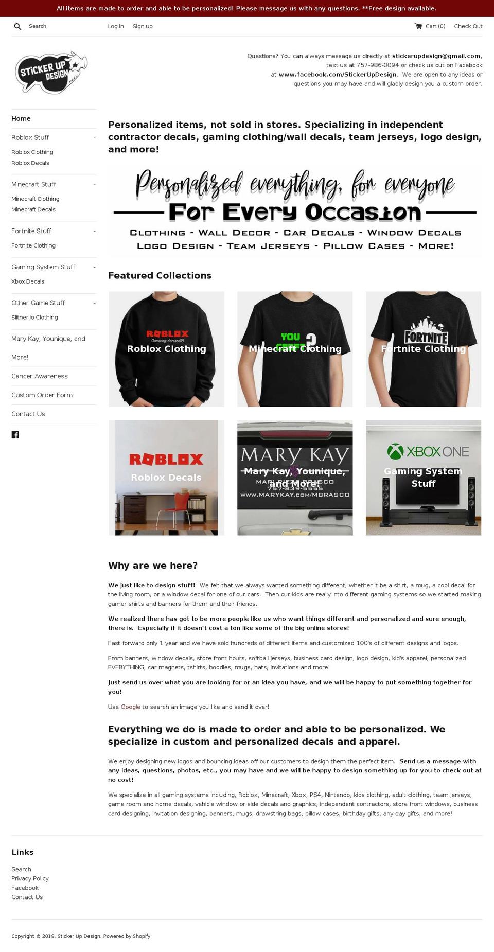 anythingdecals.com — Shopify storefront screenshot