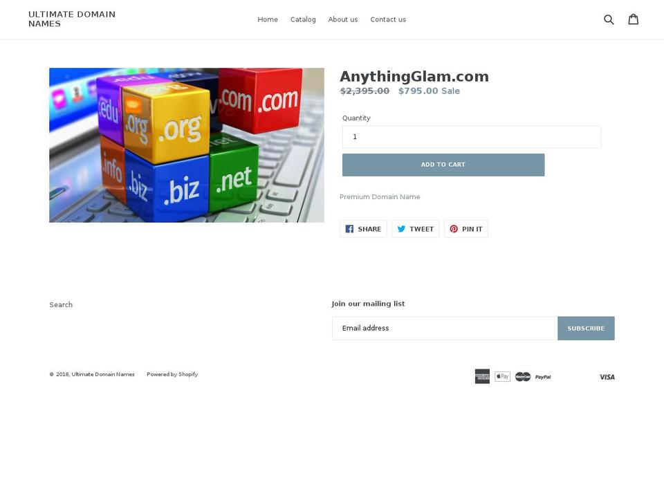 anythingglam.com shopify website screenshot