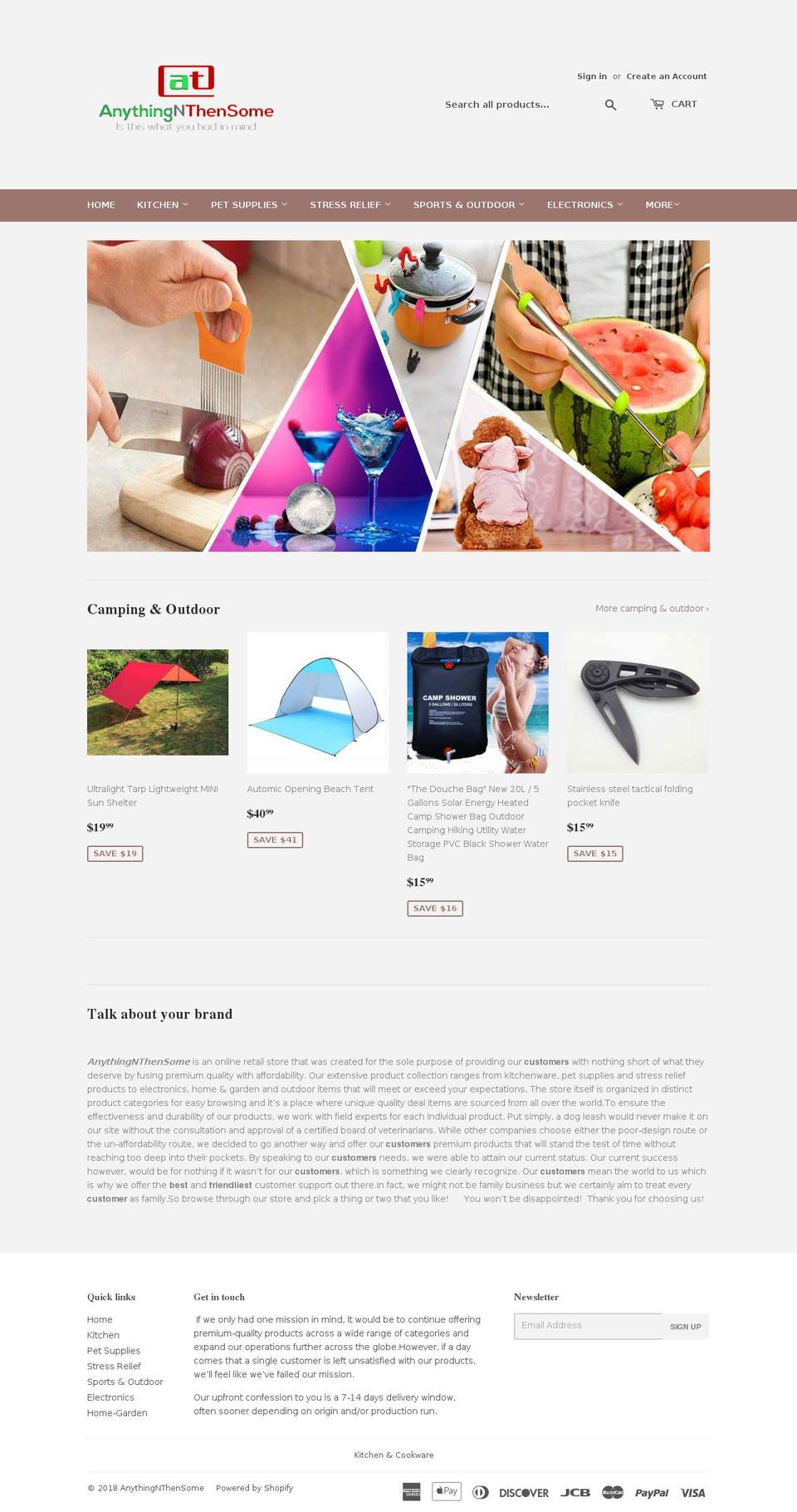 anythingnthensome.com — Shopify storefront screenshot