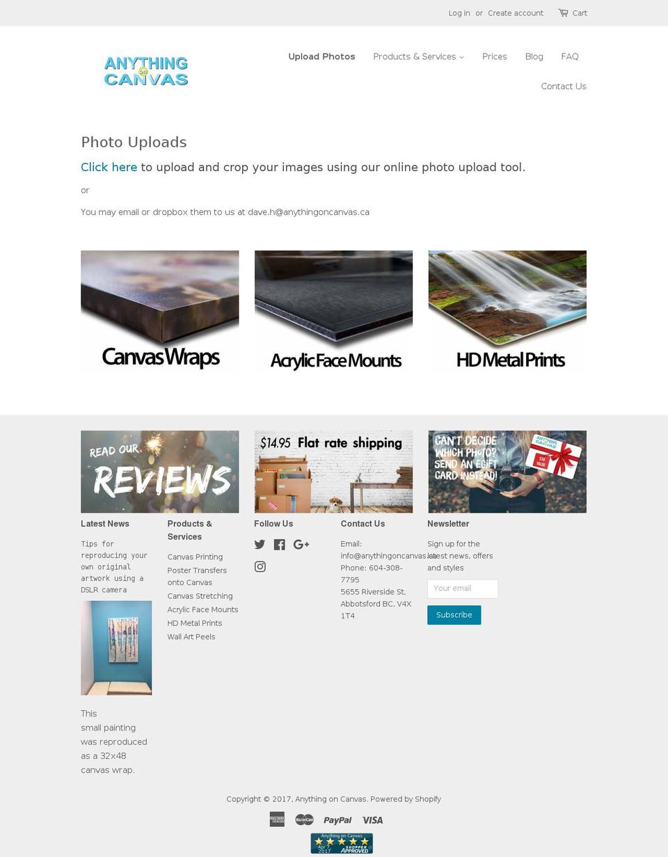 anythingoncanvas.ca shopify website screenshot