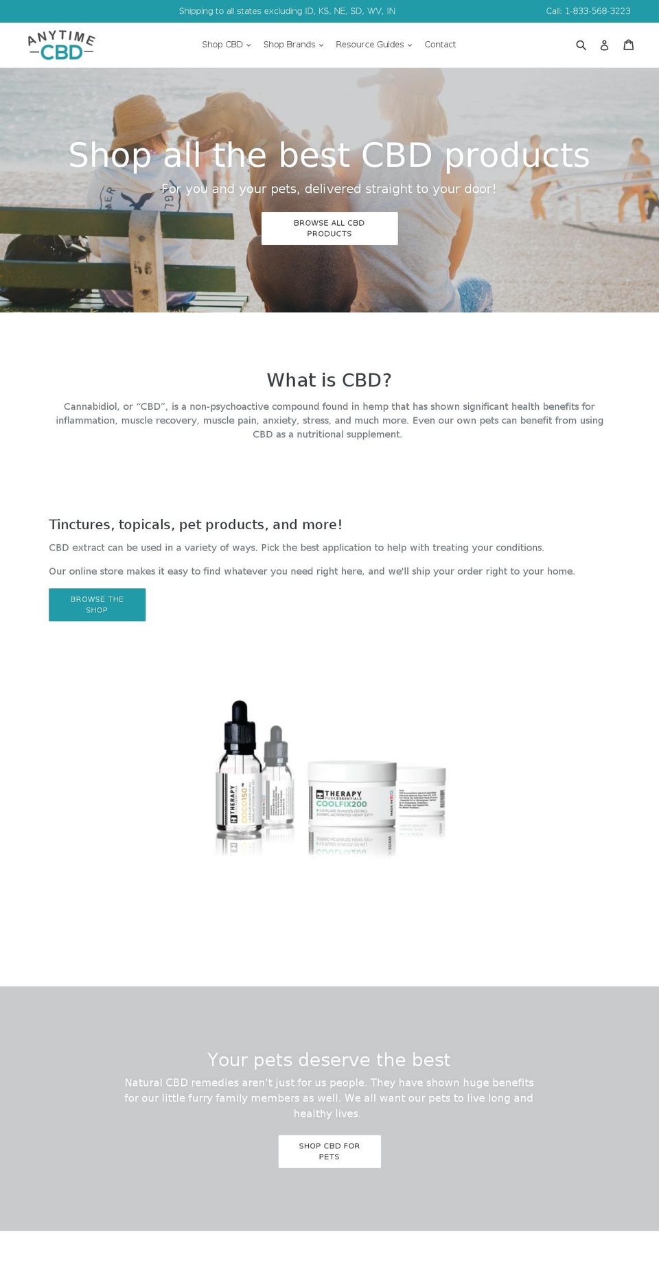 anytimecbd.com — Shopify storefront screenshot