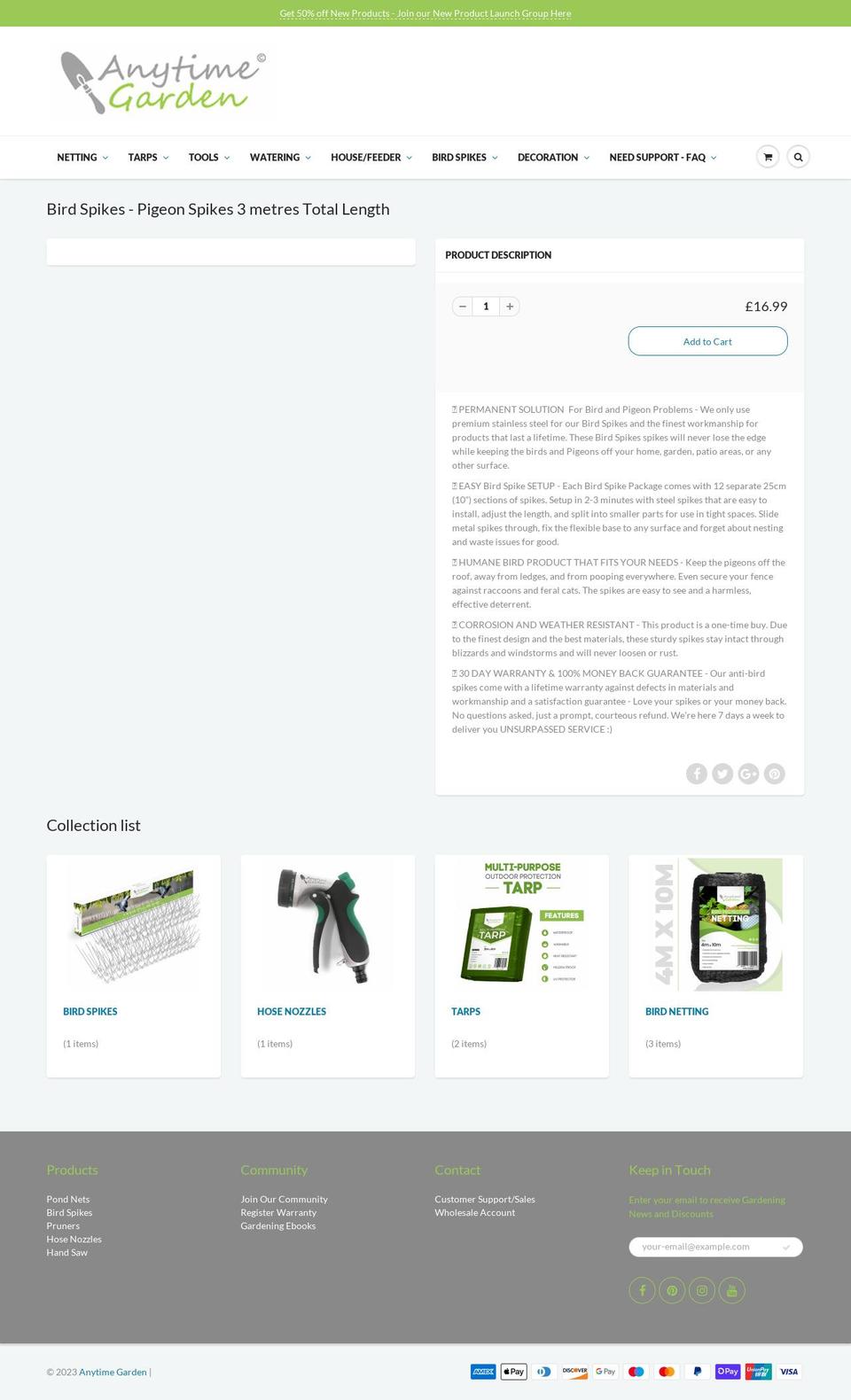 anytimegarden.com shopify website screenshot