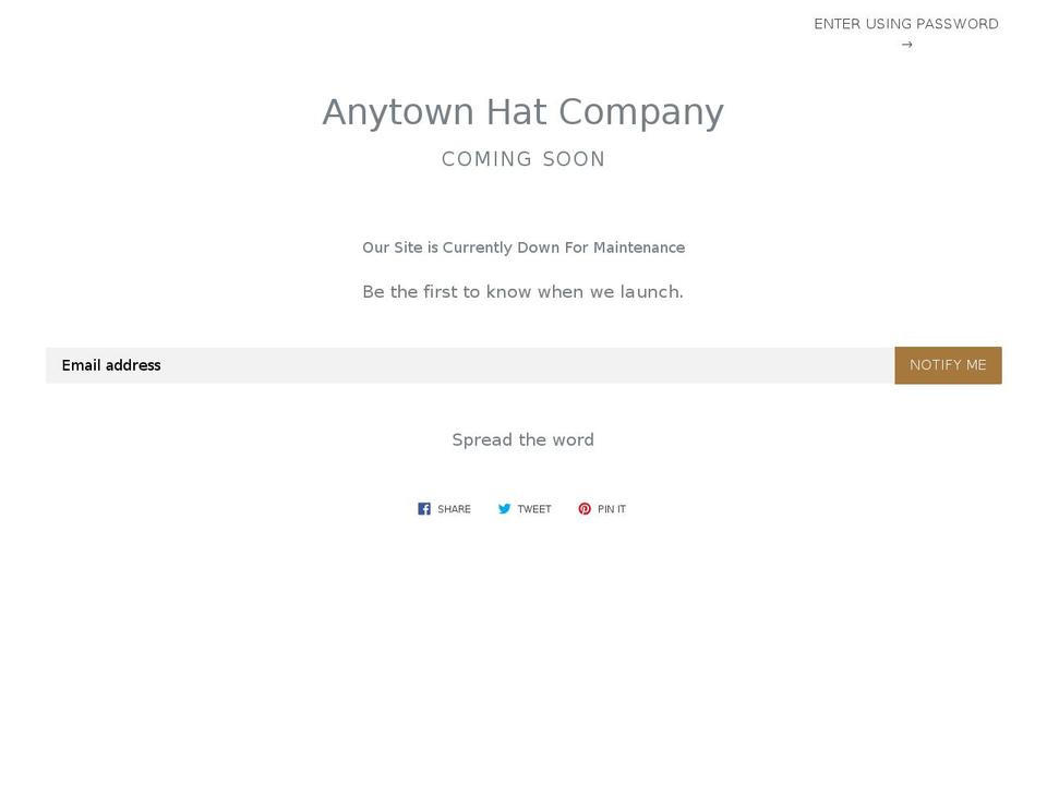 anytownhats.com — Shopify storefront screenshot