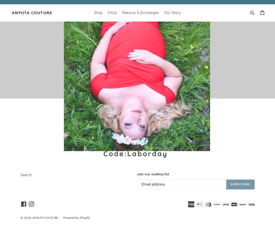 anyutacouture.com — Shopify storefront screenshot