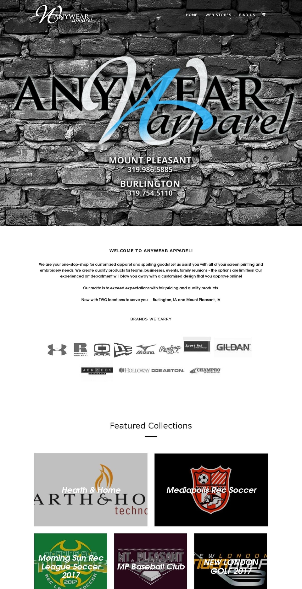anywearmp.com shopify website screenshot