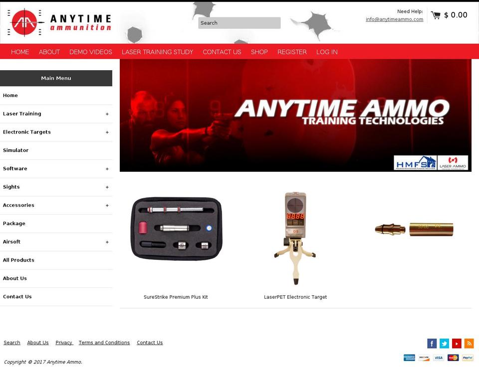anywhereammo.com shopify website screenshot