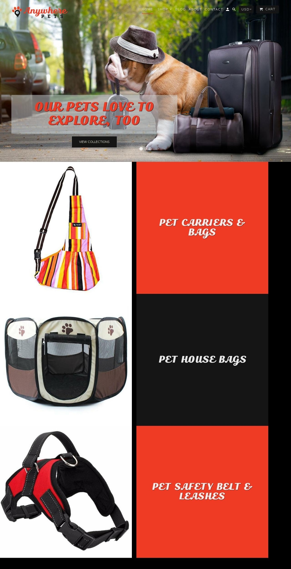 anywherepets.com — Shopify storefront screenshot