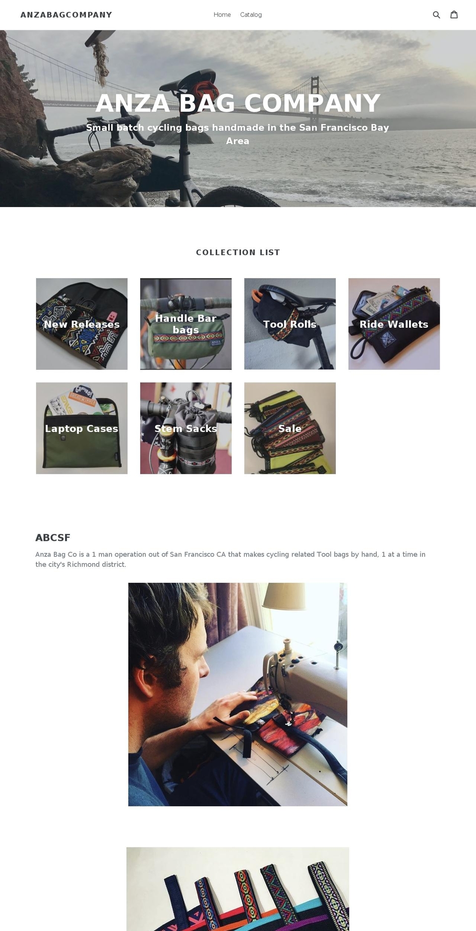 anzabagcompany.com — Shopify storefront screenshot