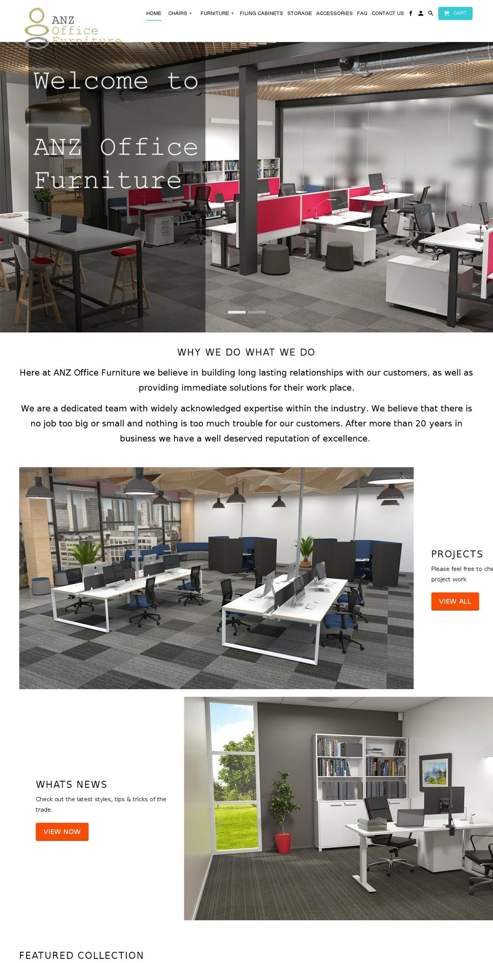 anzofficefurniture.com.au shopify website screenshot