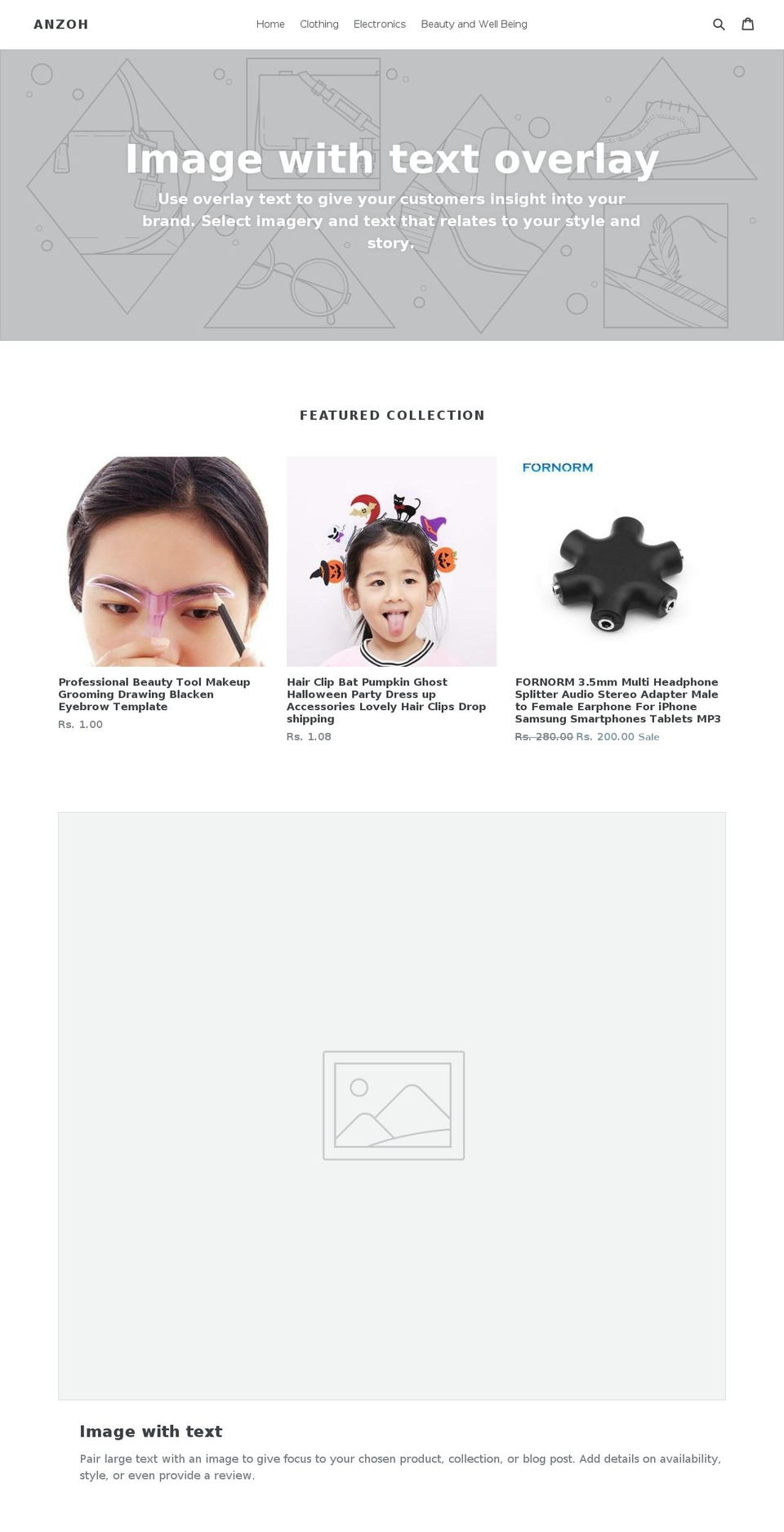 anzoh.com — Shopify storefront screenshot