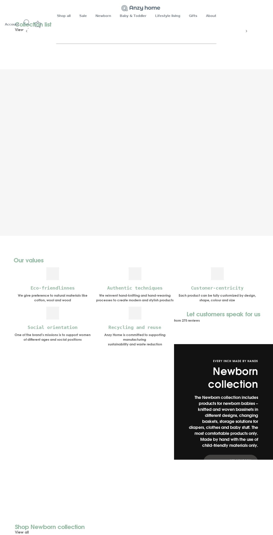 anzyhome.com shopify website screenshot