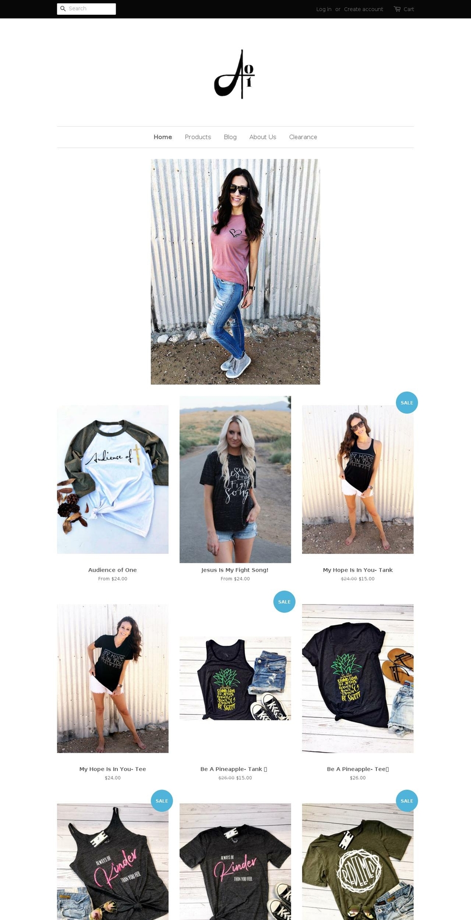 ao1apparel.com — Shopify storefront screenshot