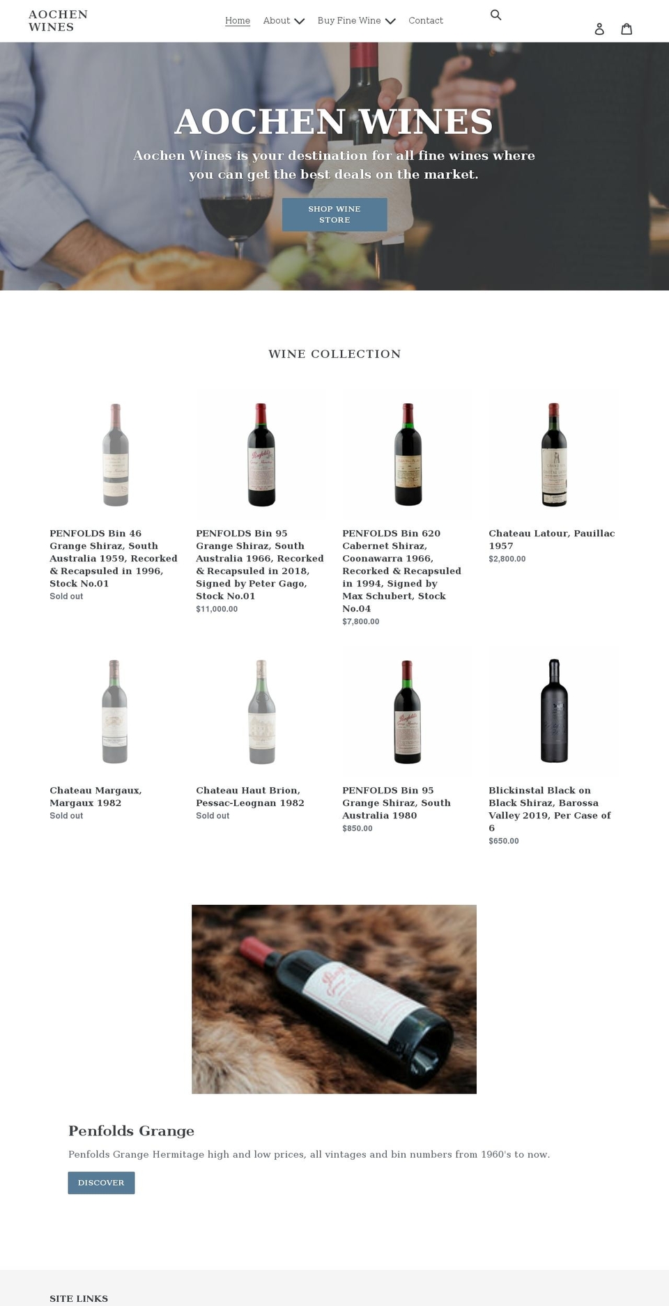 aochenwines.com.au shopify website screenshot