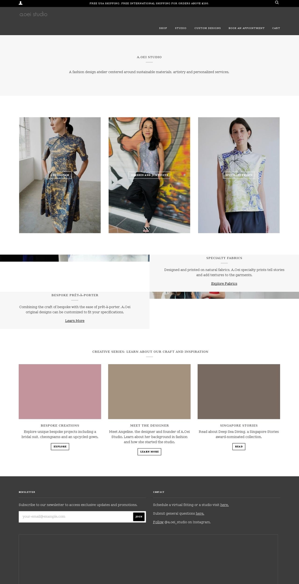 aoei-studio.com shopify website screenshot