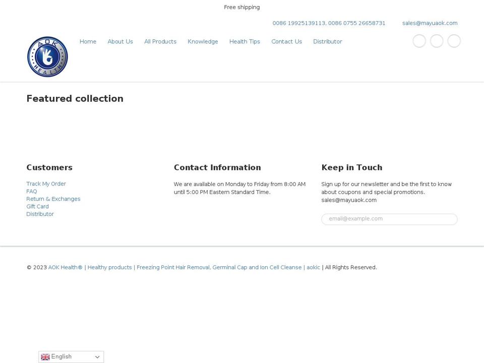 aokic.com shopify website screenshot