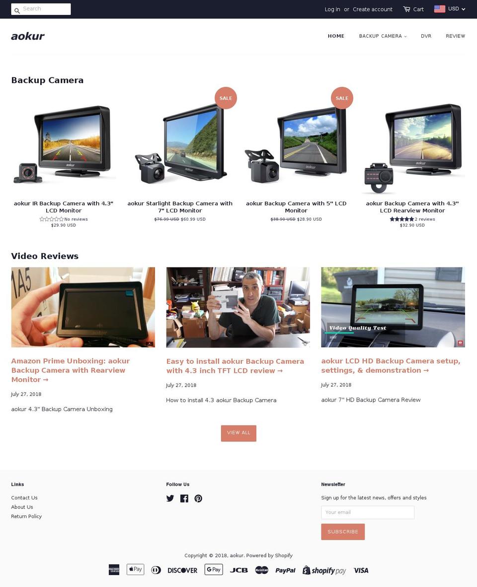 aokur.net shopify website screenshot