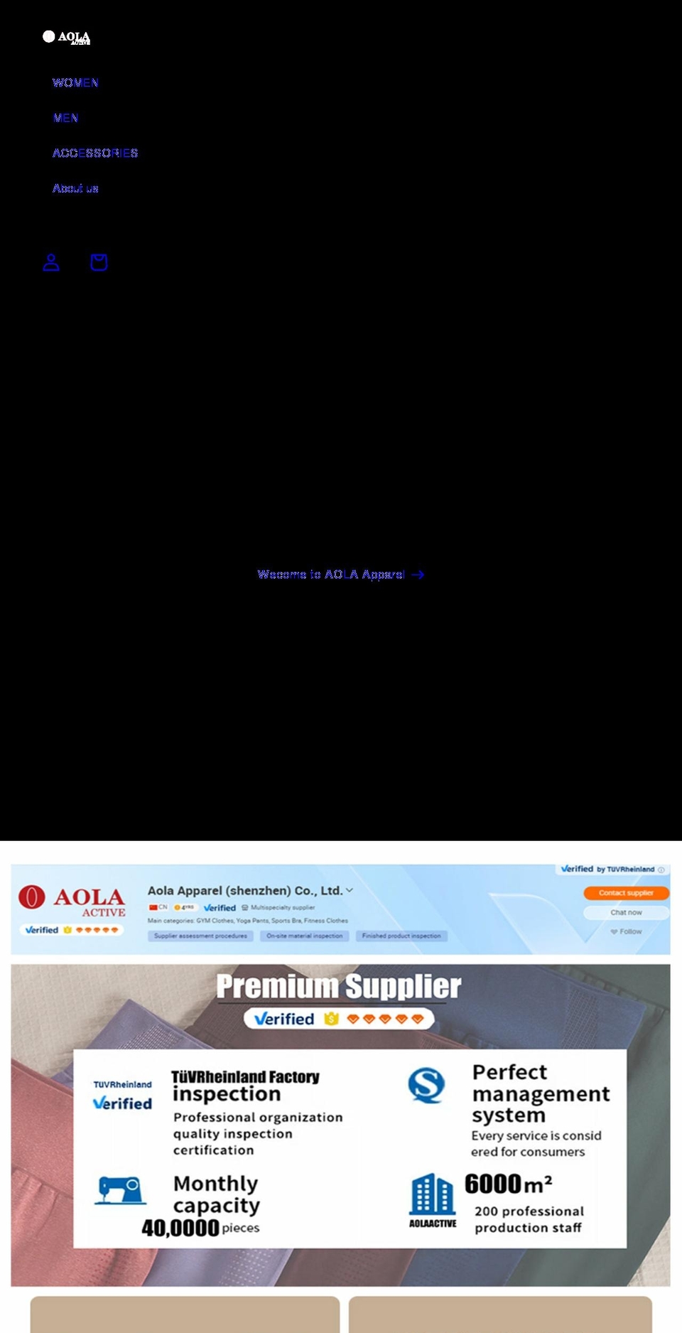 aolawear.com shopify website screenshot