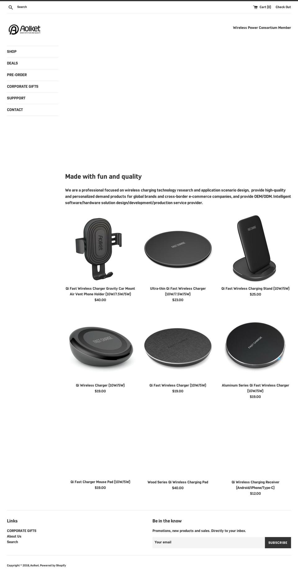 aolket.com — Shopify storefront screenshot