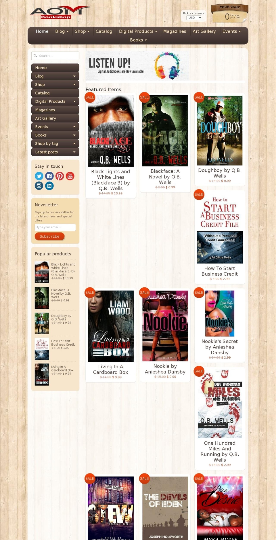 aombookshop.com — Shopify storefront screenshot