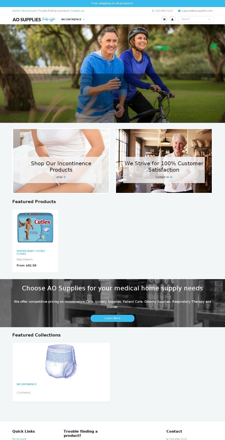 aosupplies.com shopify website screenshot