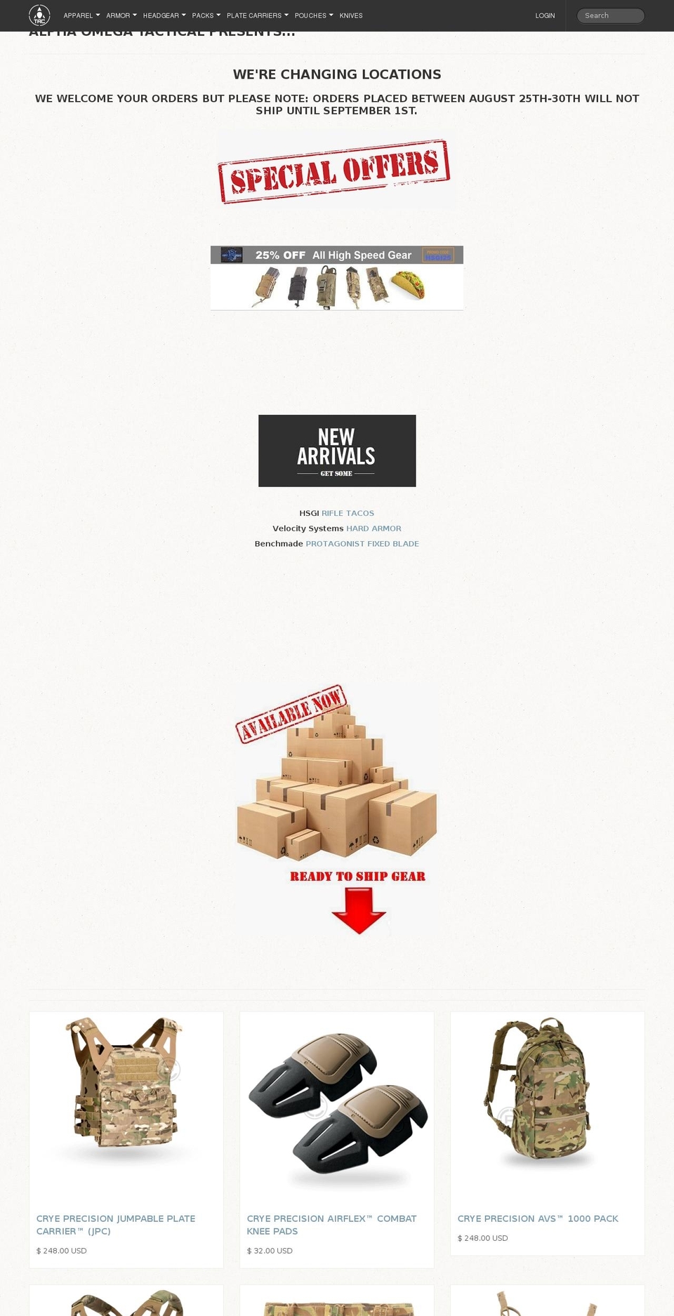 aotac.com shopify website screenshot