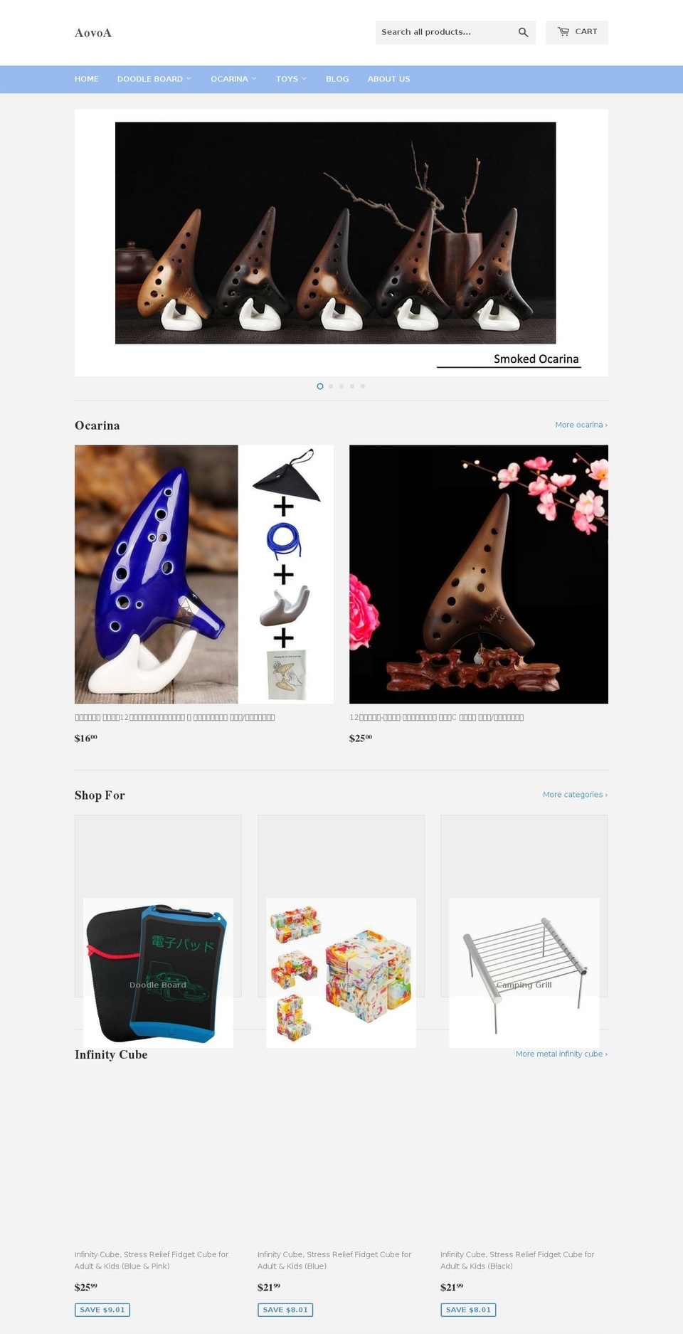 aovoa.net shopify website screenshot